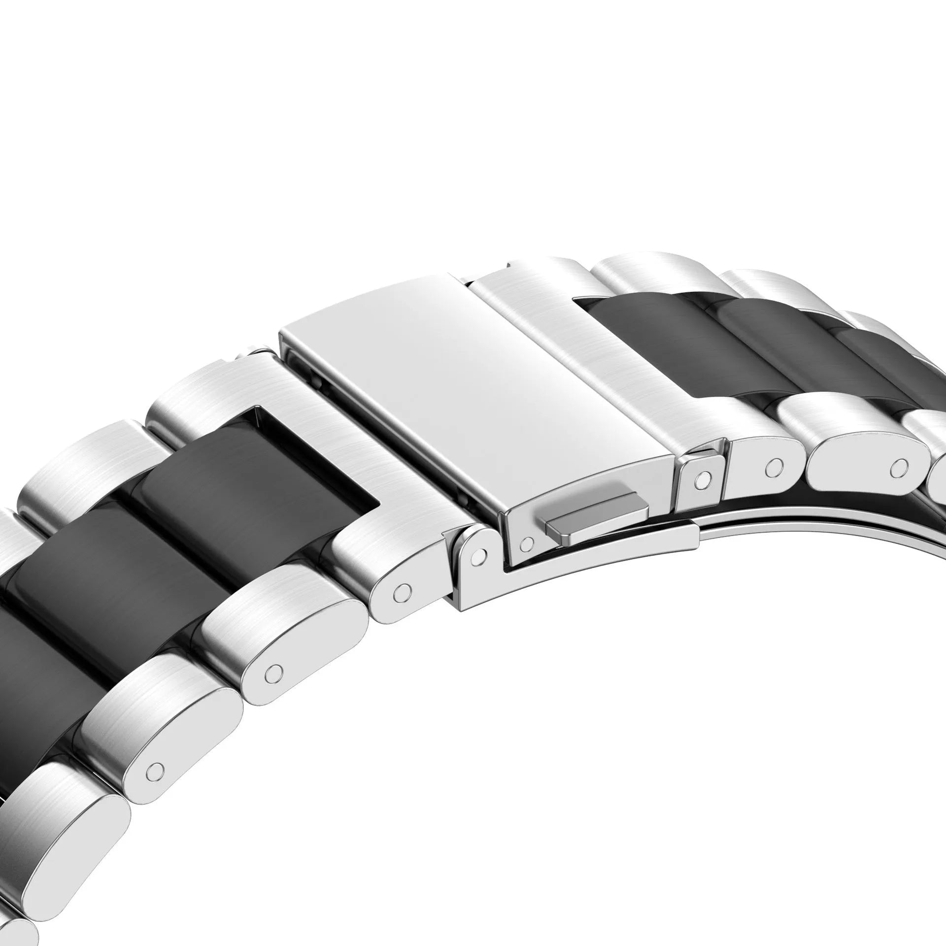 Steel Strap, silver/black, without a watch, 3/4 rear view