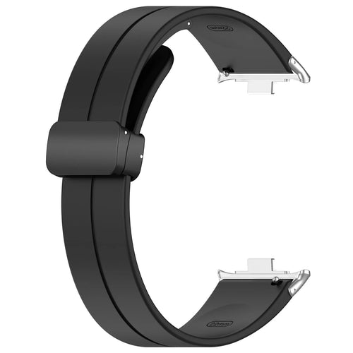 D-Buckle Silicone Strap, black, without a watch, 3/4 rear view