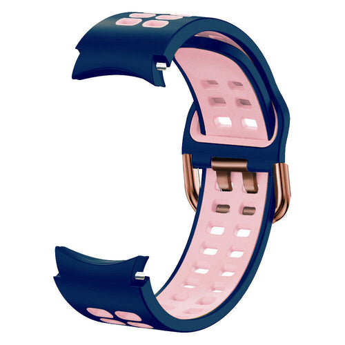 Silicone Squared Sport Strap, blue/pink, without a watch, 3/4 rear view