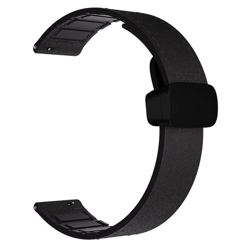 D-Buckle Leather Strap, black, without a watch, 3/4 rear view