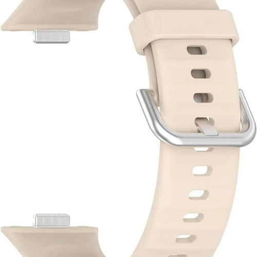 Silicone Strap, beige, without a watch, 3/4 rear view