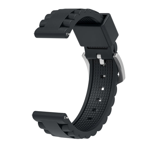 Universal 24mm Wave Silicone Strap (Black)
