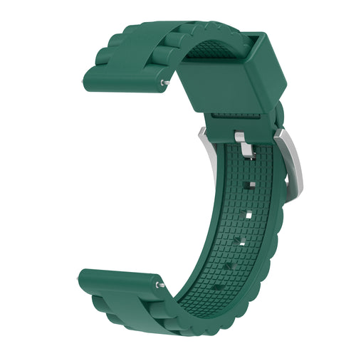 Universal 24mm Wave Silicone Strap (Green)