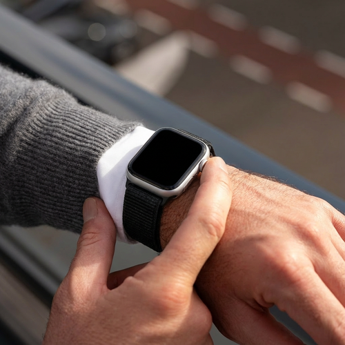 Bandz Apple Watch Ultra Nylonarmband 'Classic' (Schwarz)
