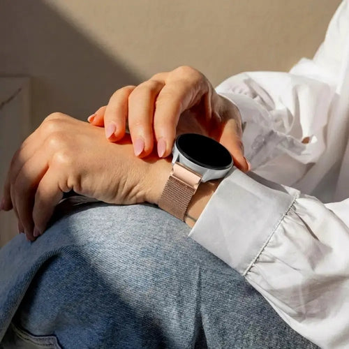 Bandz Garmin Fenix 5s / 6s Milanese Loop Armband (Roségold)