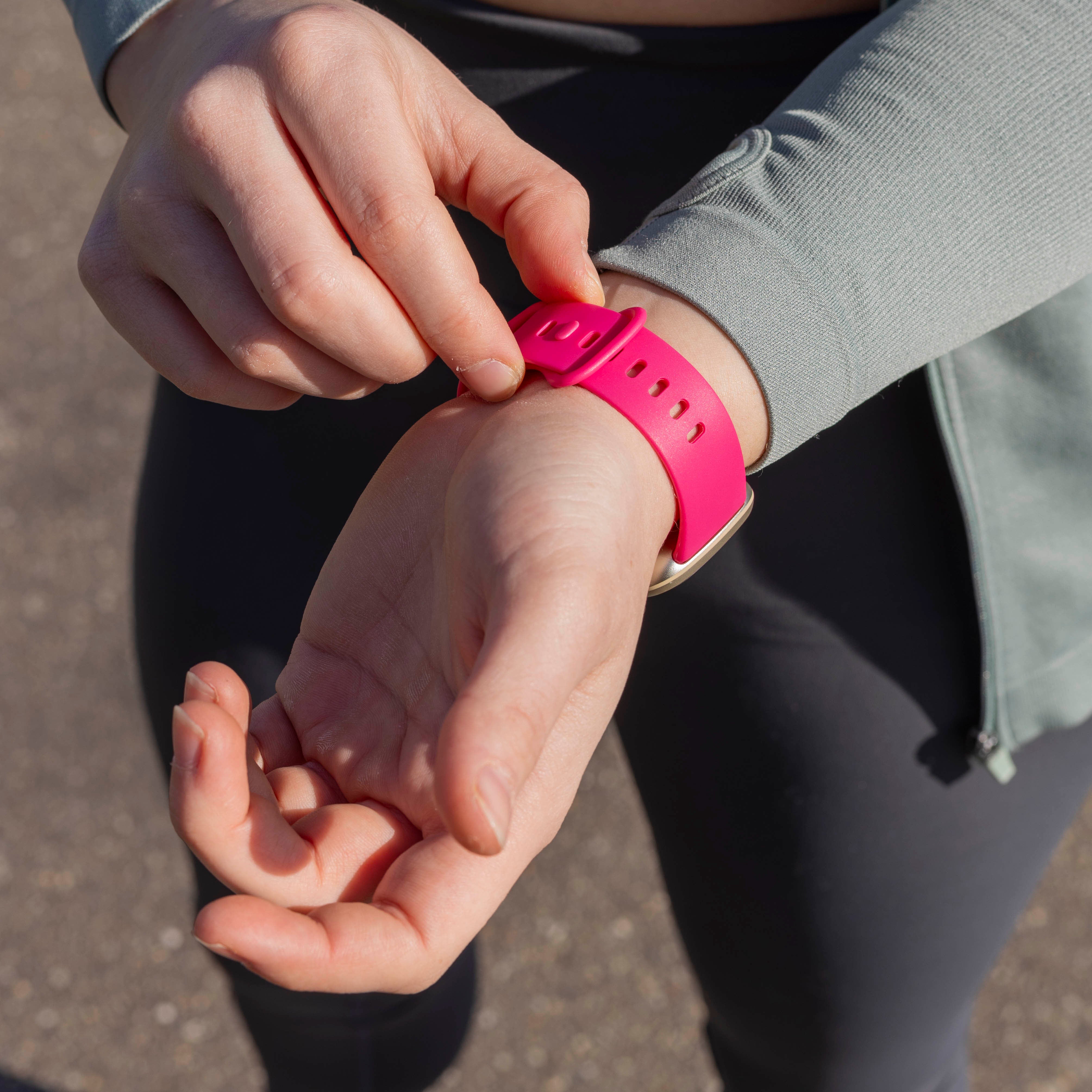 Fitbit Sense 2 Silicone Strap Classic (Bright Pink)