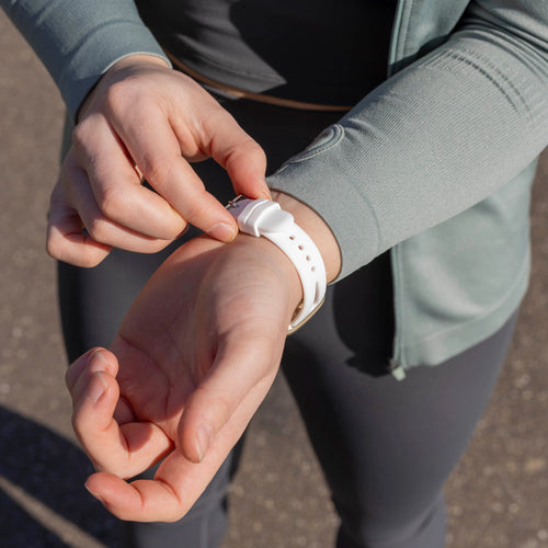 Fitbit Sense 2 Luxus Silikonarmband (Weiß)