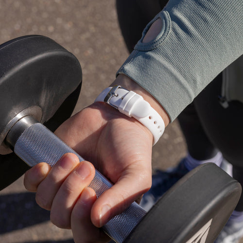 Fitbit Sense 2 Luxus Silikonarmband (Weiß)