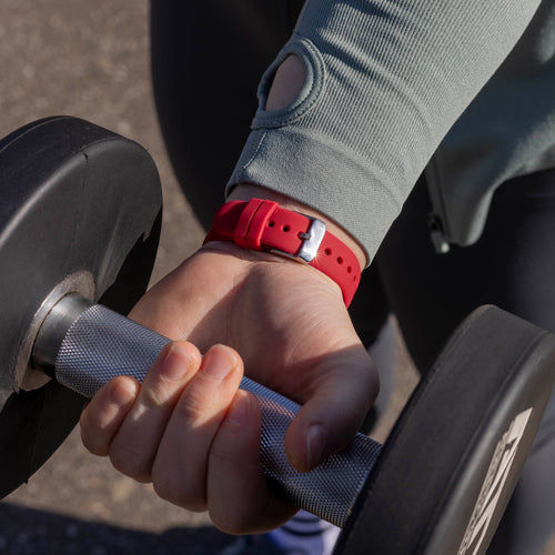Fitbit Sense 2 Luxus Silikonarmband (Rose-Rot)