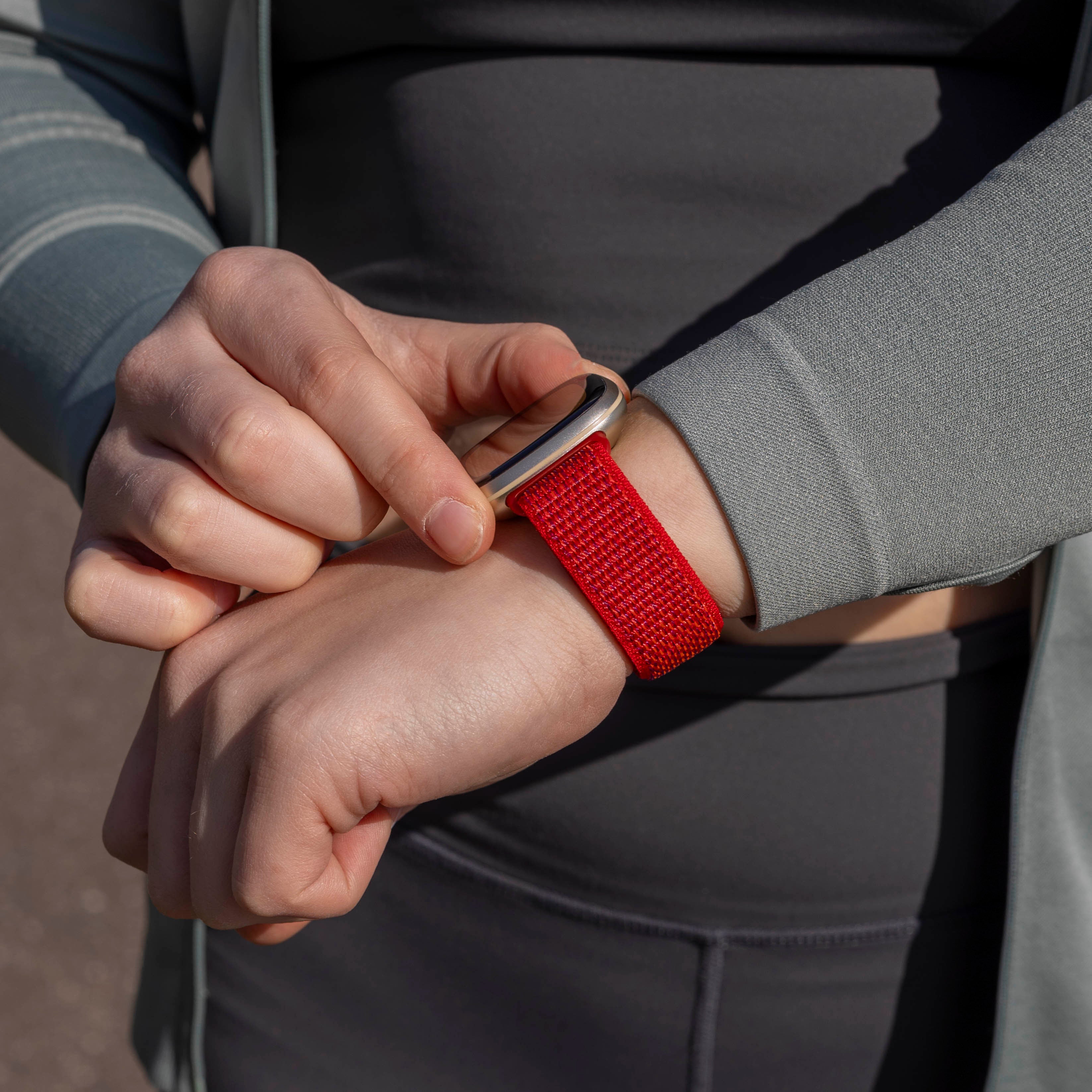 Fitbit Sense Nylonarmband (Rot)