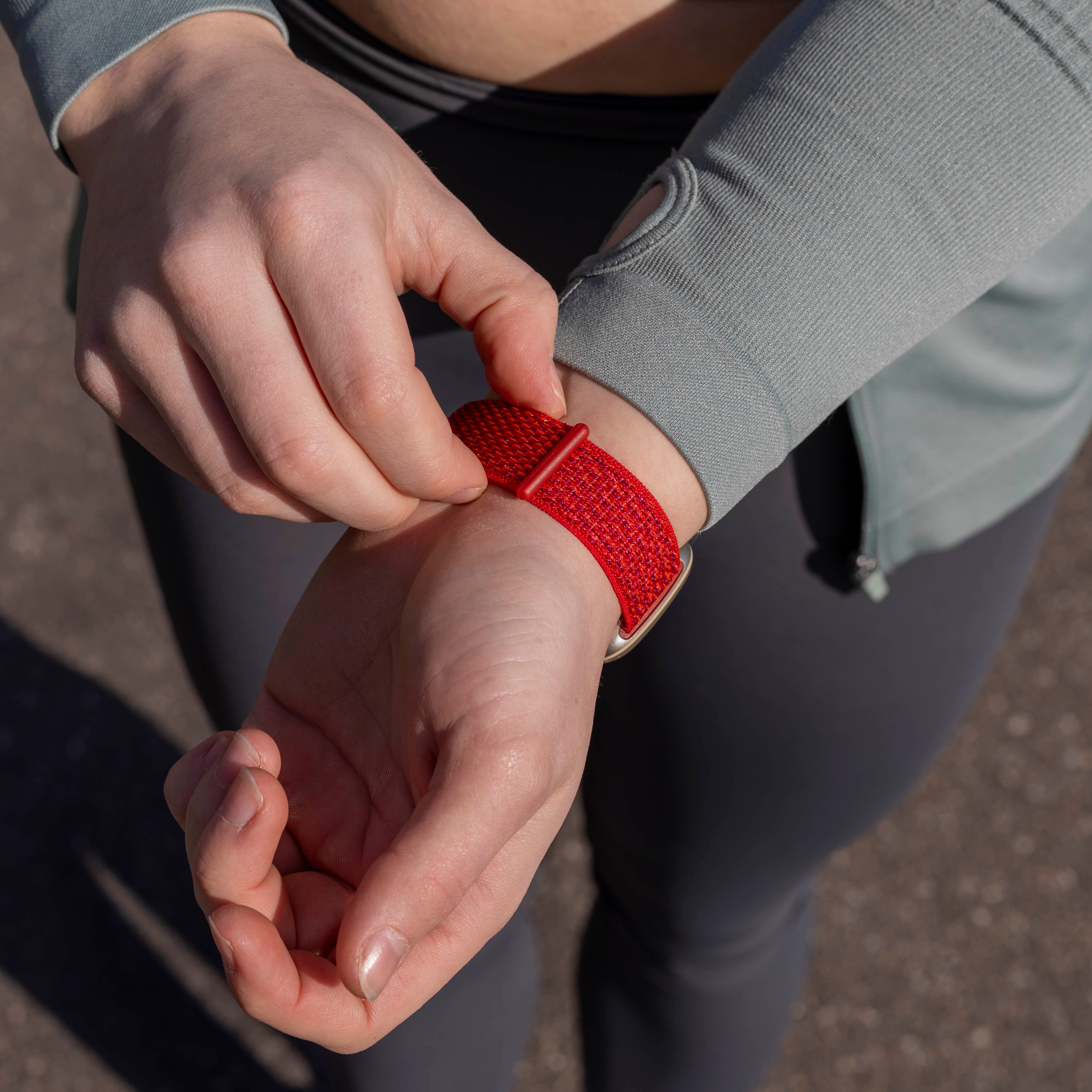 Fitbit Sense Nylonarmband (Rot)