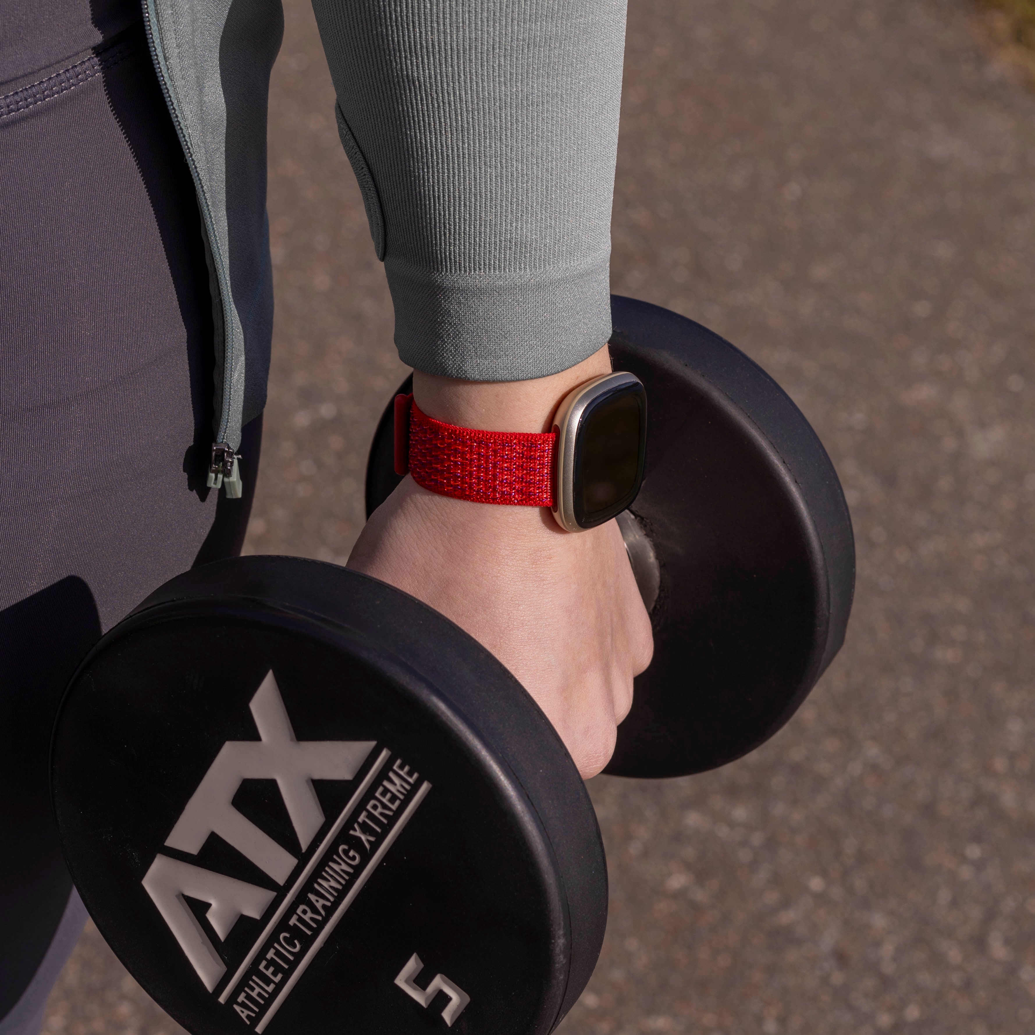 Fitbit Sense Nylonarmband (Rot)