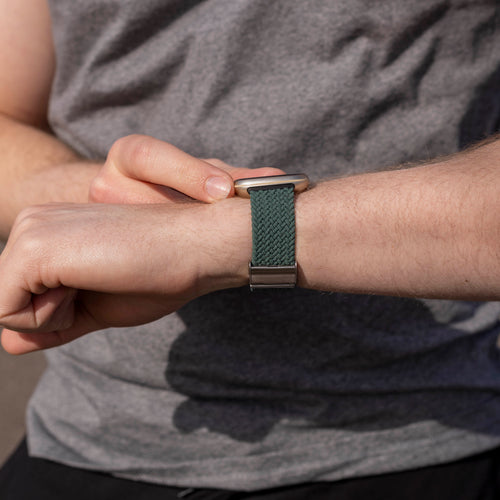 Fitbit Versa 3 verstellbares geflochtenes Armband (Dunkelgrün)