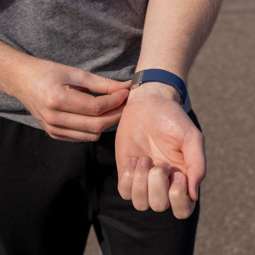 Fitbit Sense verstellbares geflochtenes Armband (Dunkelblau)