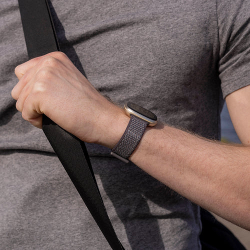Fitbit Versa 3 Nylonarmband (Grau-grün)