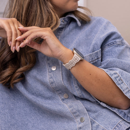 Fitbit Versa 3 Silikonarmband mit Muster (Rosa sand)