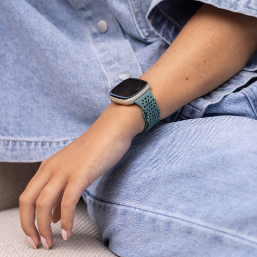 Fitbit Versa 3 Silikonarmband mit Muster (Grün)