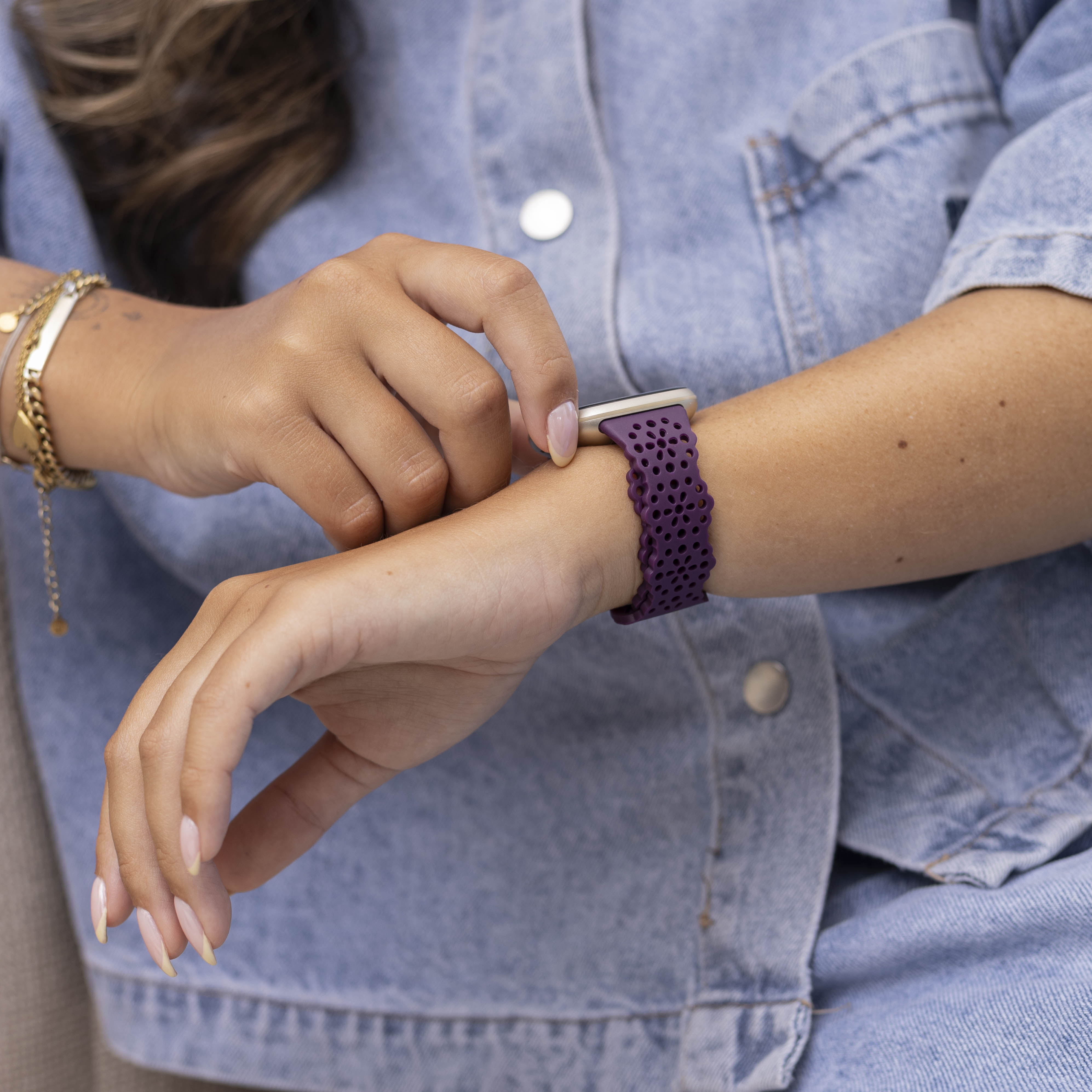 Fitbit Sense Silikonarmband mit Muster (Violet)