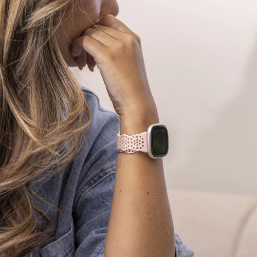 Fitbit Sense 2 gemustertes Silikonarmband (Rosa)
