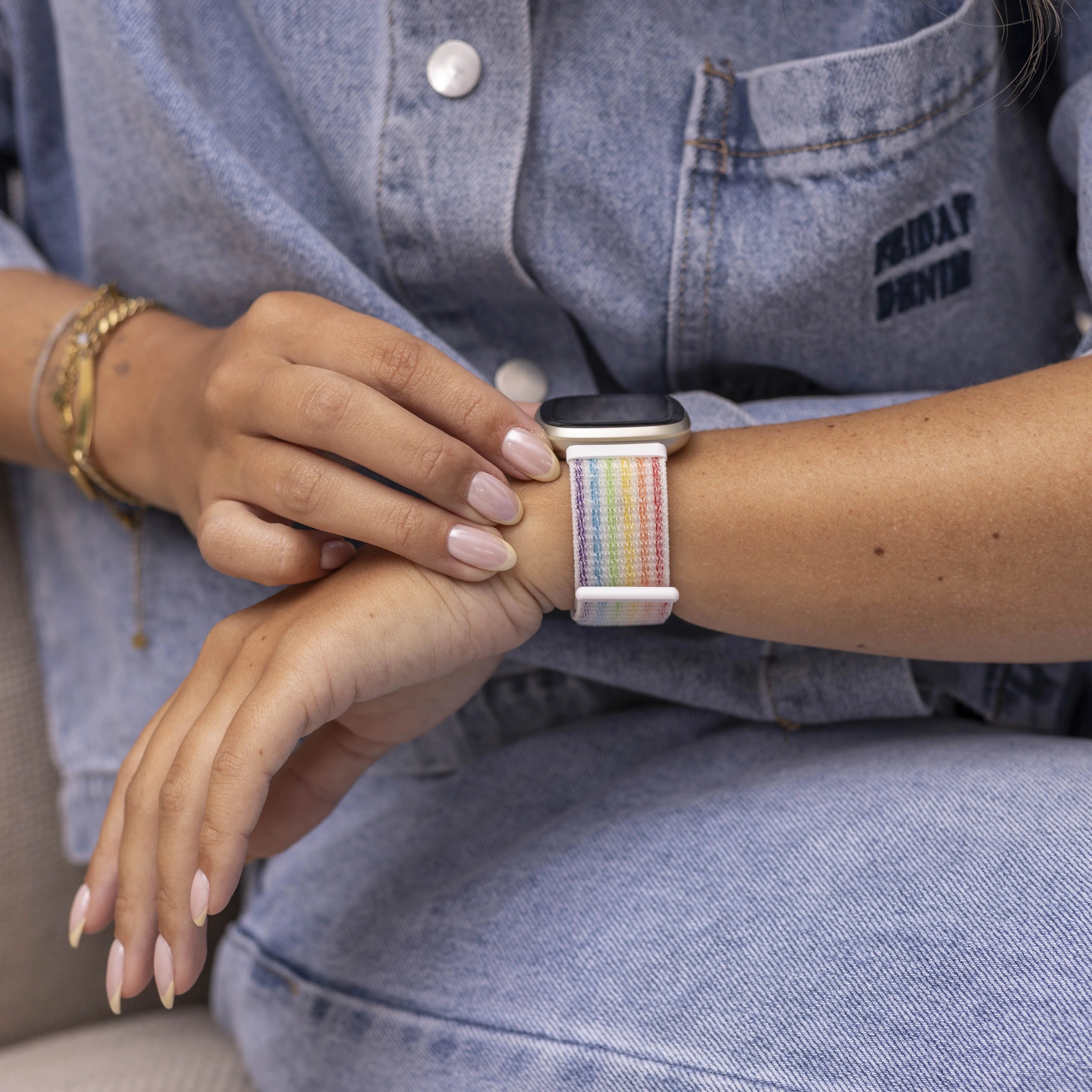 Fitbit Sense Nylonarmband (Bunt)