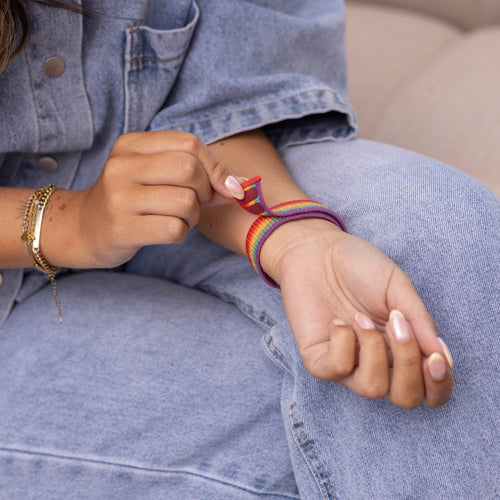 Fitbit Sense Nylonarmband (Regenbogen)