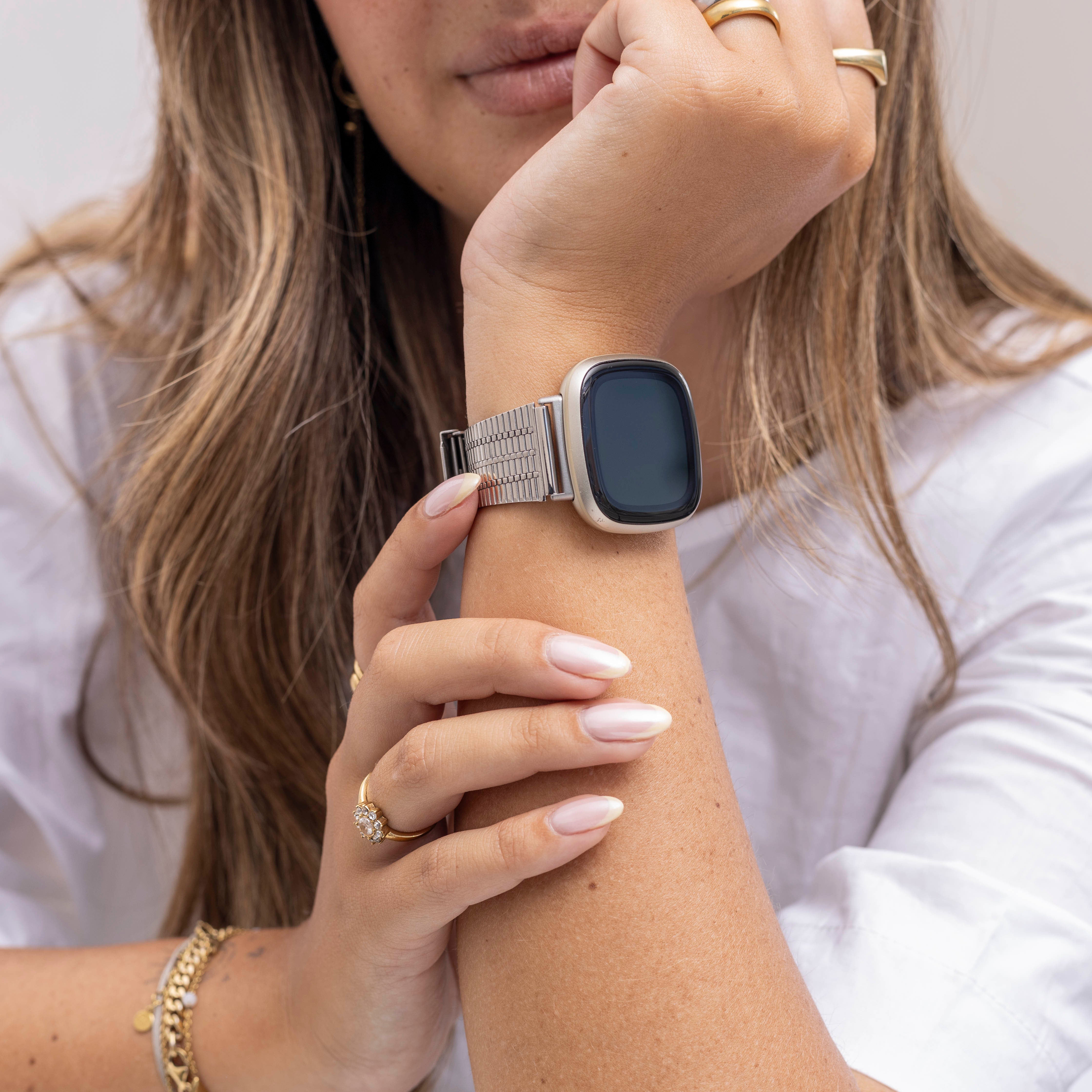 Fitbit Sense Edelstahlband (Silber)