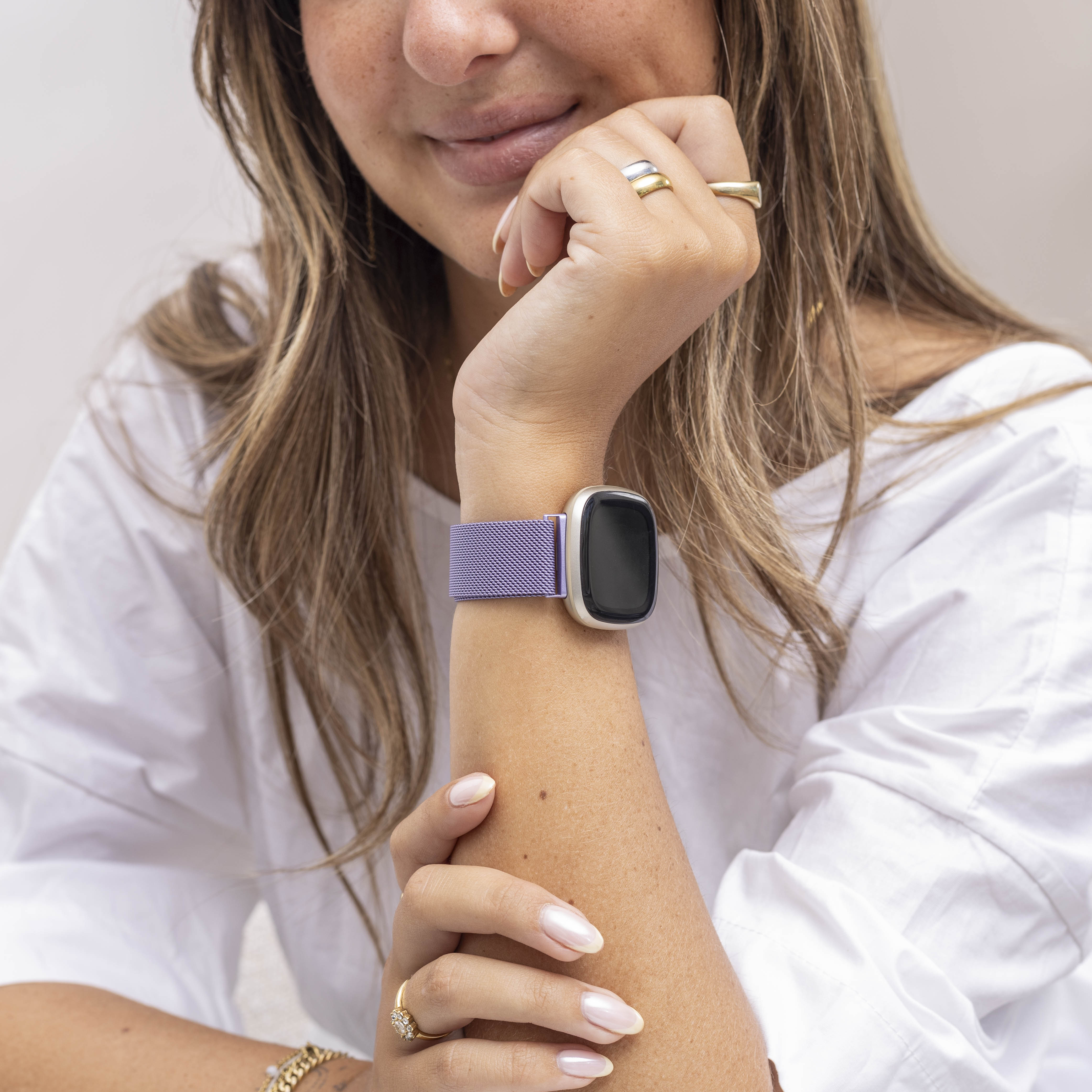 Fitbit Sense Milanese Armband (Hellviolett)
