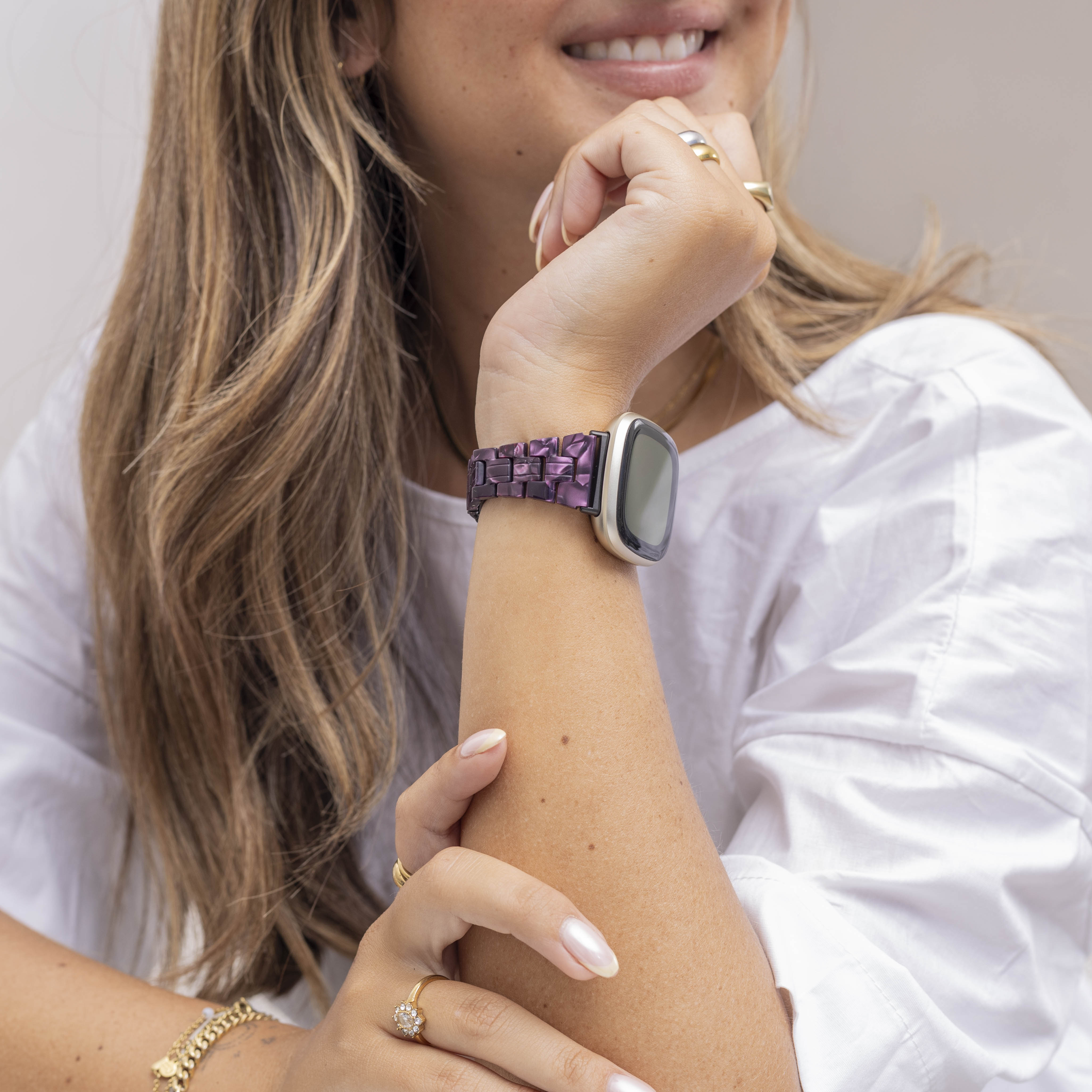 Fitbit Versa 3 Resin Strap (Black/Purple)