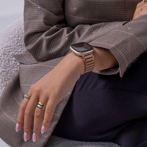 Fitbit Sense Stahl-Loop Armband (Roségold)