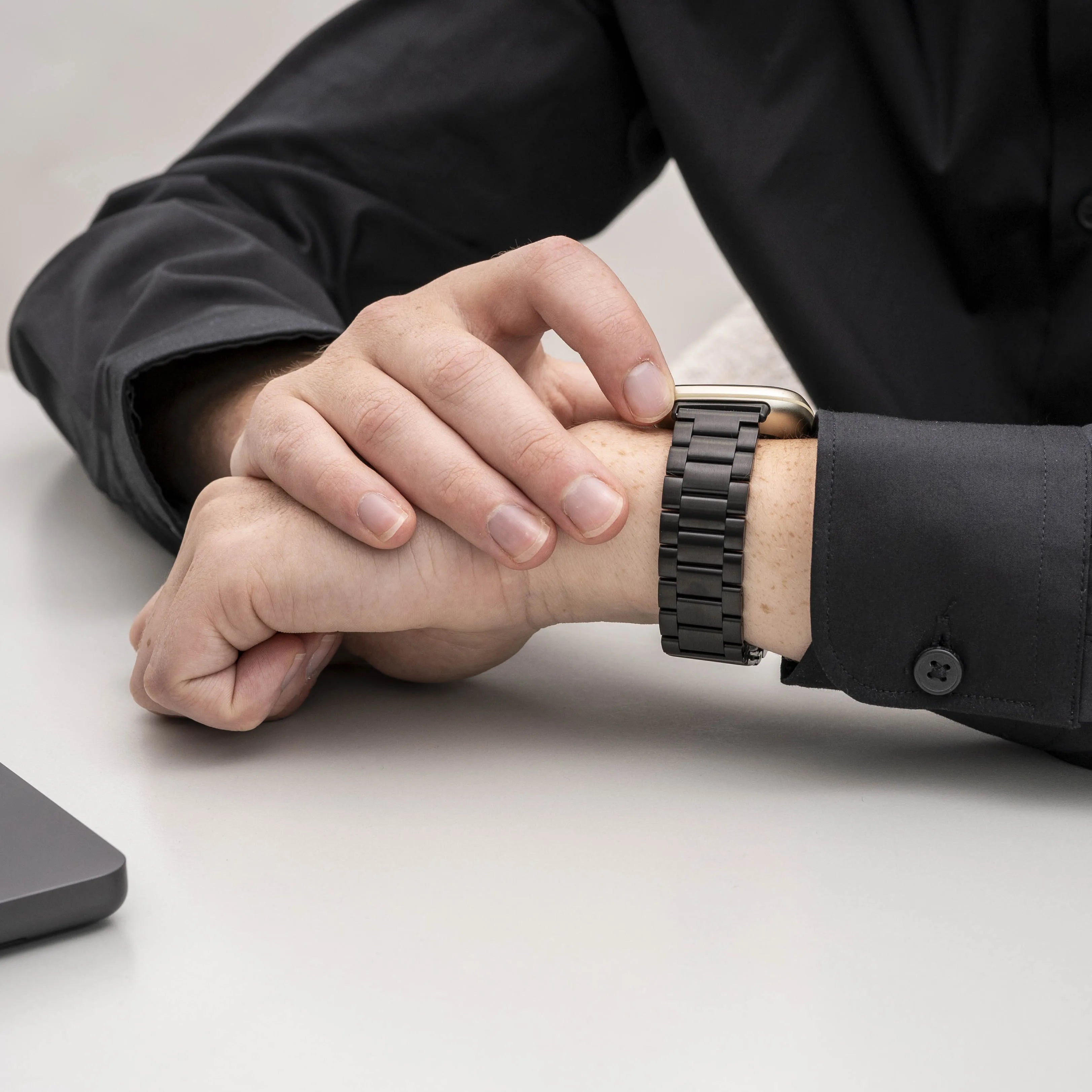 Fitbit Sense 2 Stahlarmband (Schwarz)