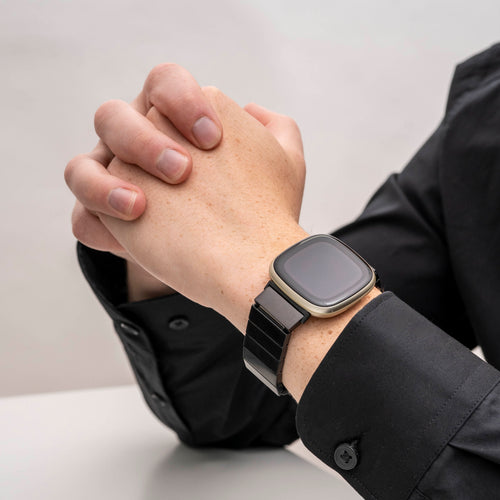 Fitbit Versa 3 Armband Metall (Schwarz)