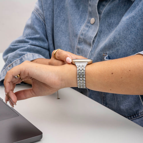 Silver Diamond Fitbit Sense Armband