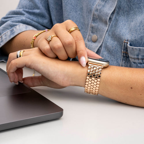 Fitbit Versa 3 Stahl-Fischarmband (Roségold)