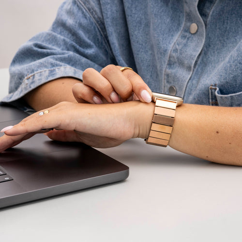 Fitbit Versa 3 Armband Metall (Roségold)
