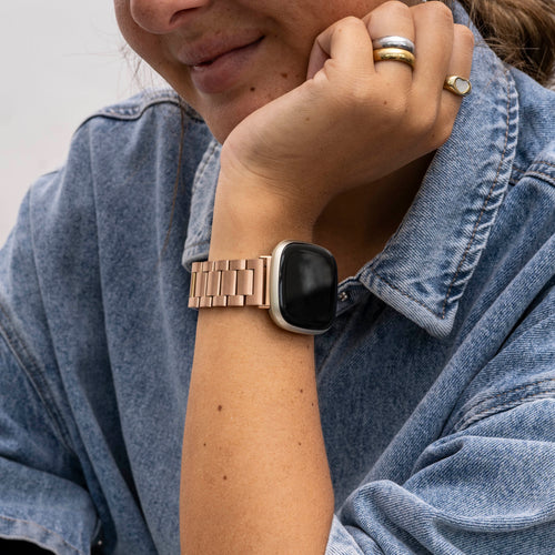 Fitbit Sense Gliederarmband (Roségold)