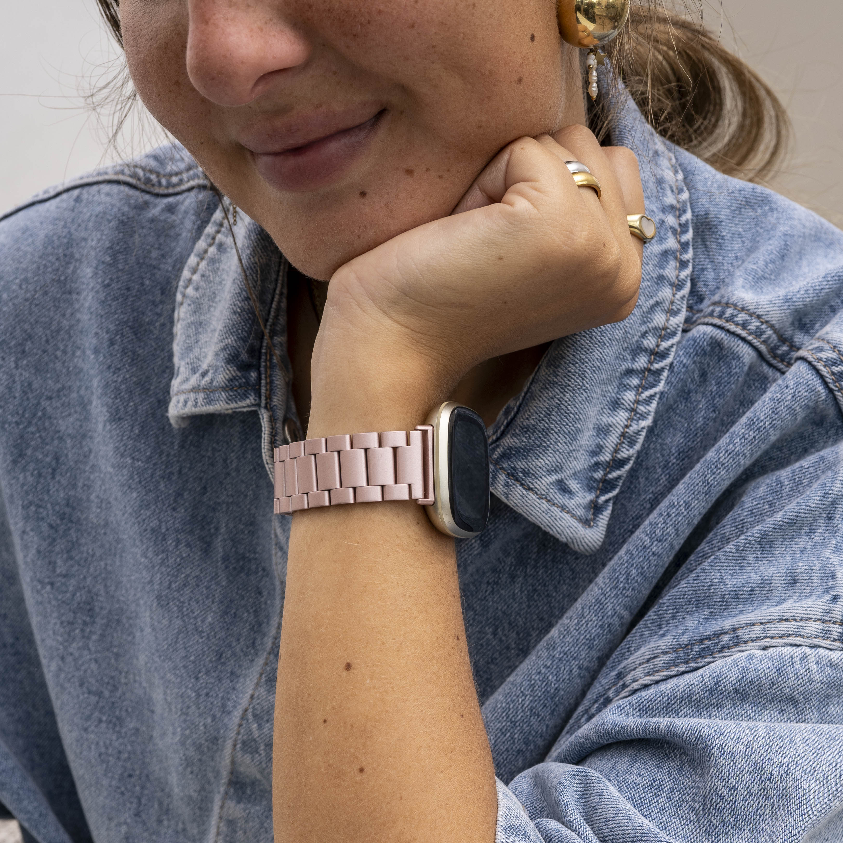 Fitbit Sense Gliederarmband (Rosa)