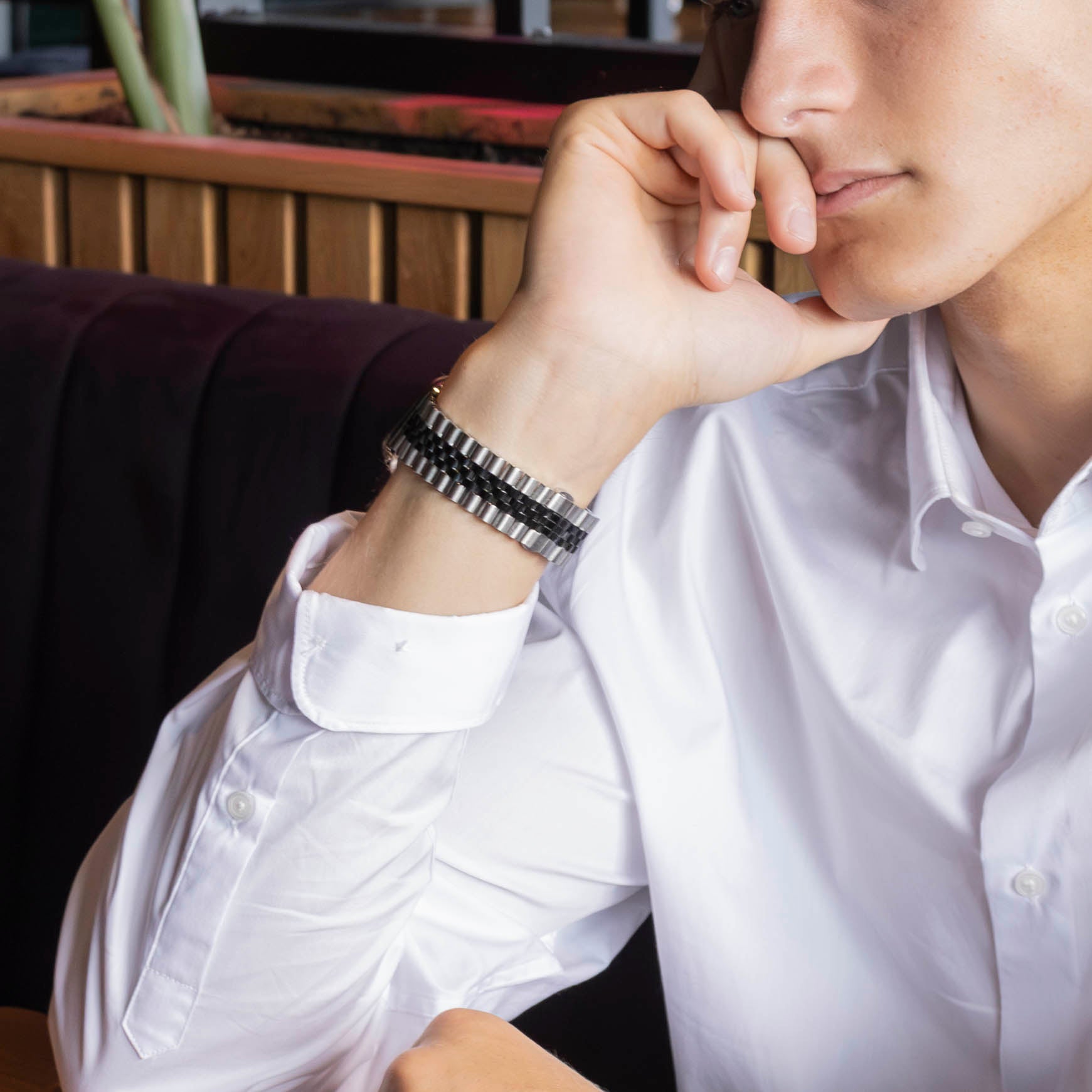 Apple Watch Jubilee Stahlband (Silber/Schwarz)