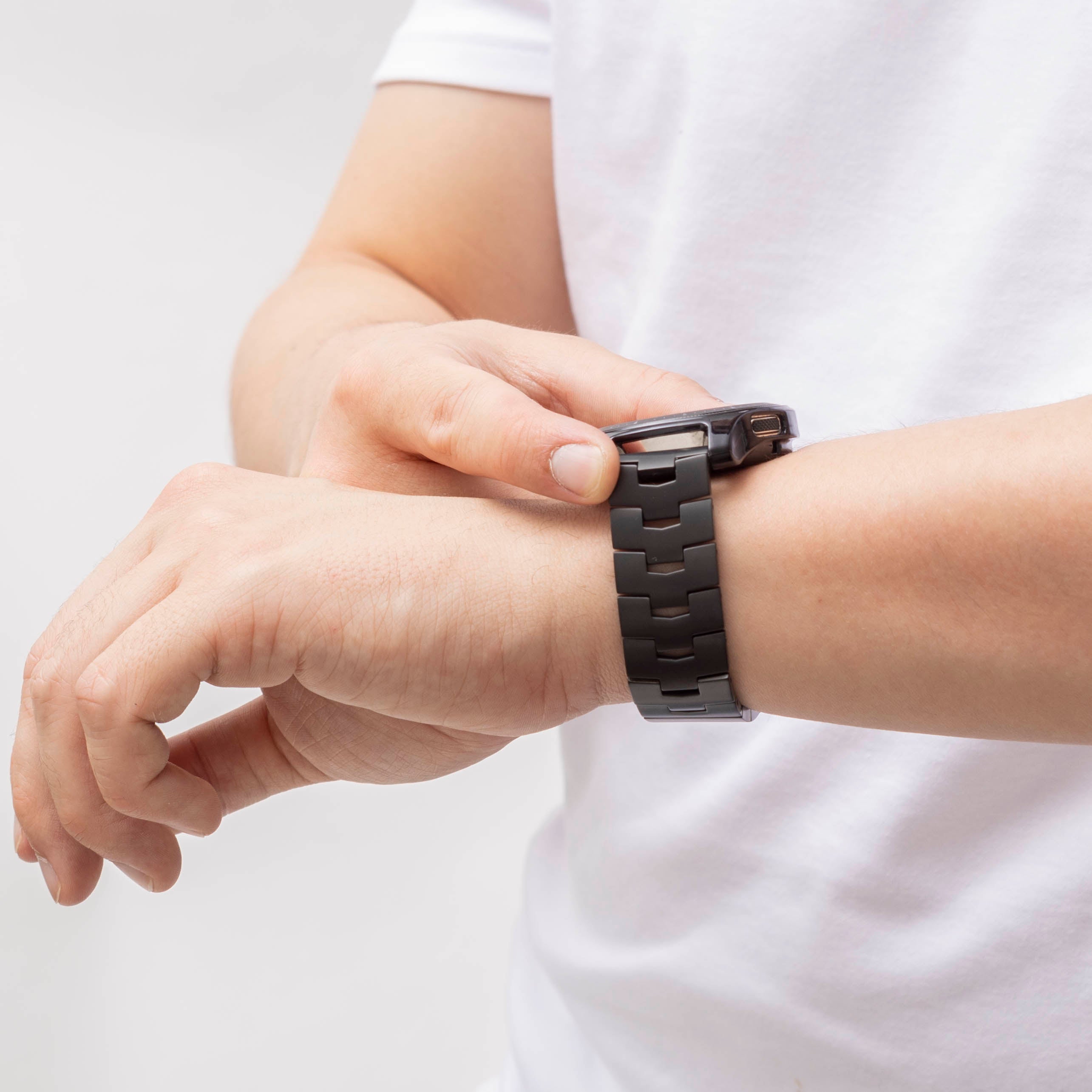 Xiaomi Mi Watch Titan 'Grain' Armband (flacher Verschluss) (Schwarz)