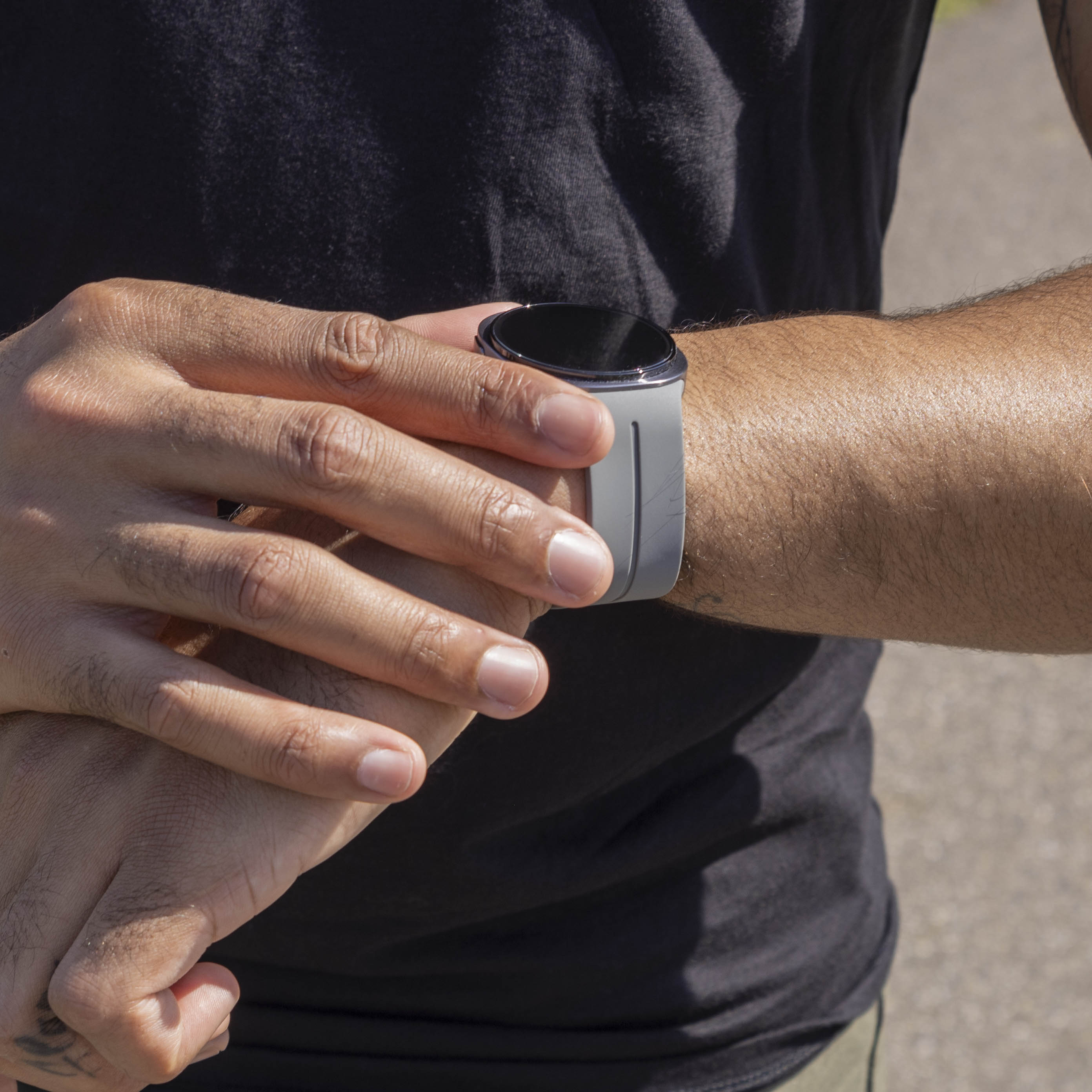 Samsung Galaxy Watch 8 - 40mm D-Schnalle Silikonarmband (Dunkel Grau)