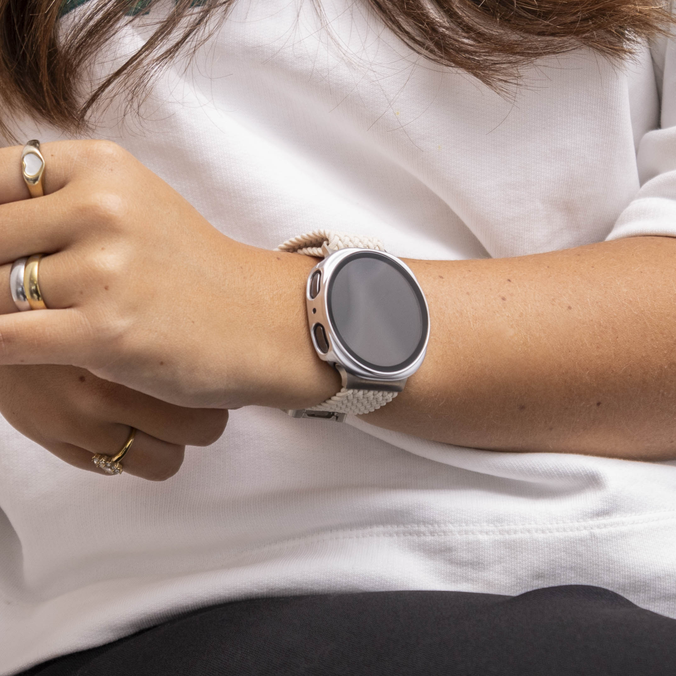 Samsung Galaxy Watch 8 - 40mm Hard Case with Glass (Silver)