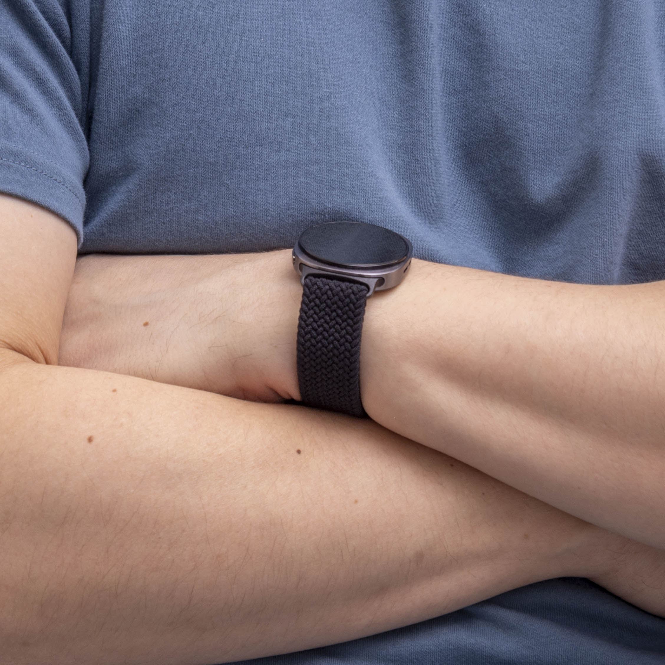 Samsung Galaxy Watch 8 - 44mm Geflochtenes Armband mit P-Schnalle (Schwarz)