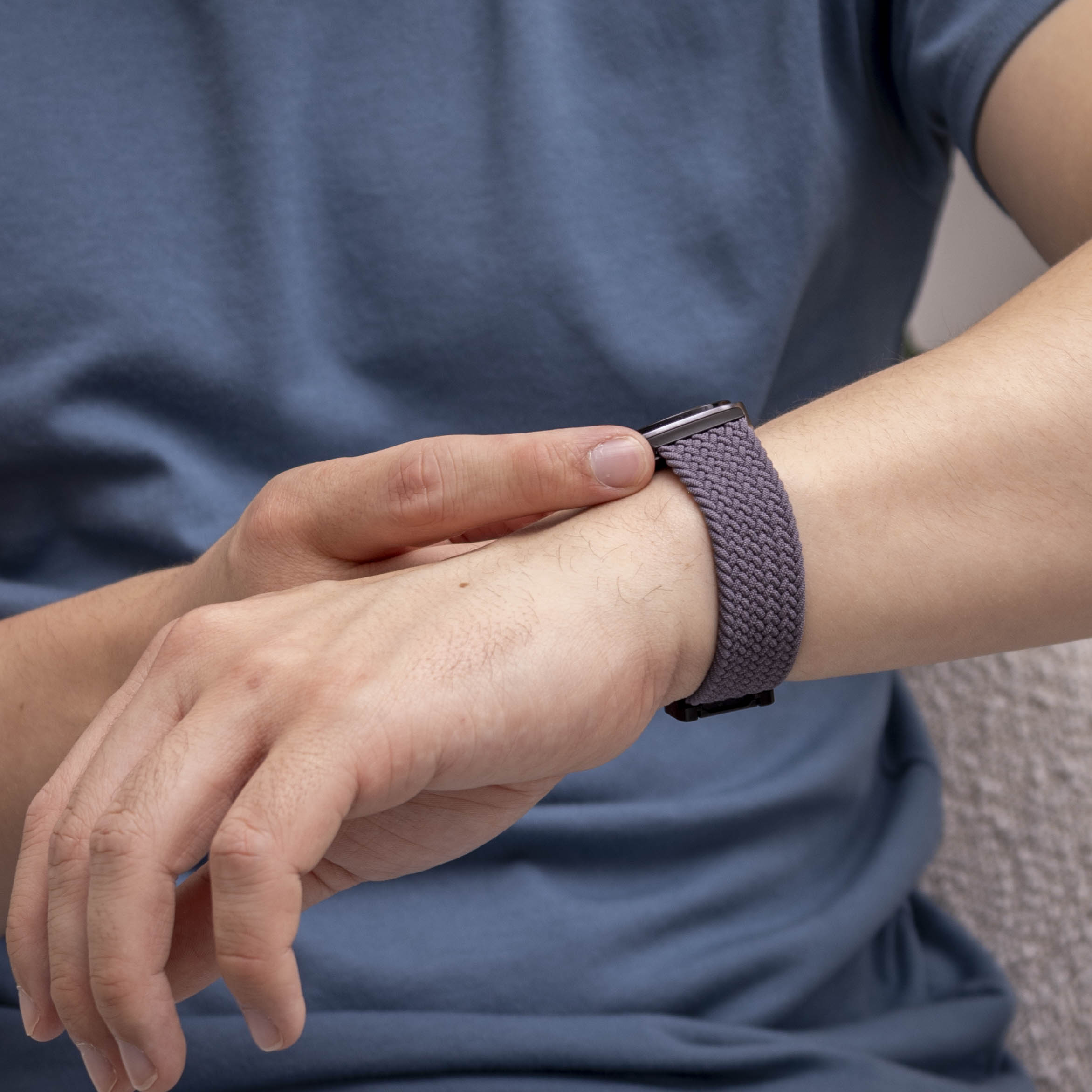 Samsung Galaxy Watch 8 - 40mm Geflochtenes Armband mit P-Schnalle (Dunkel Grau)