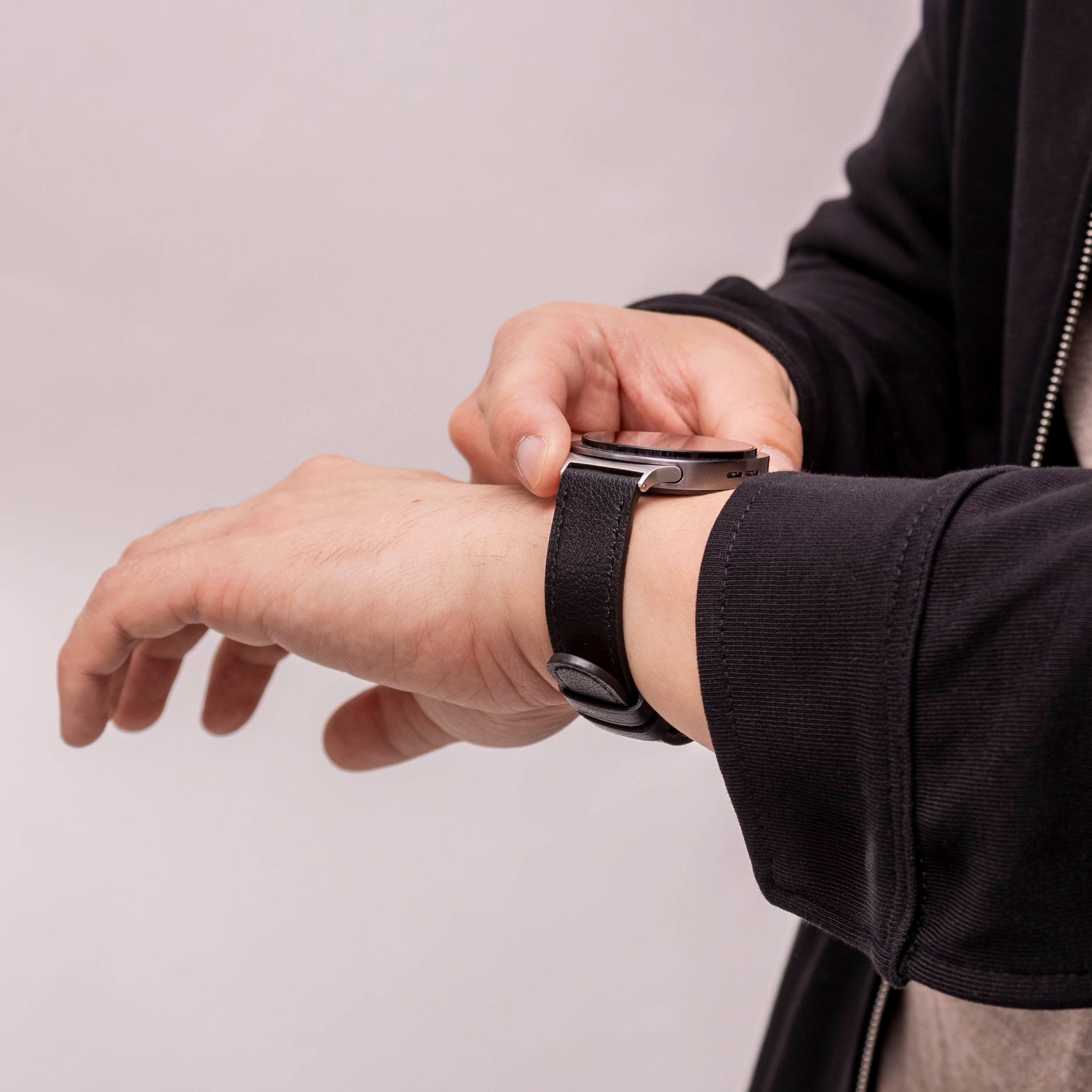 Samsung Galaxy Watch 8 - 40mm Modern Lederarmband (Schwarz)