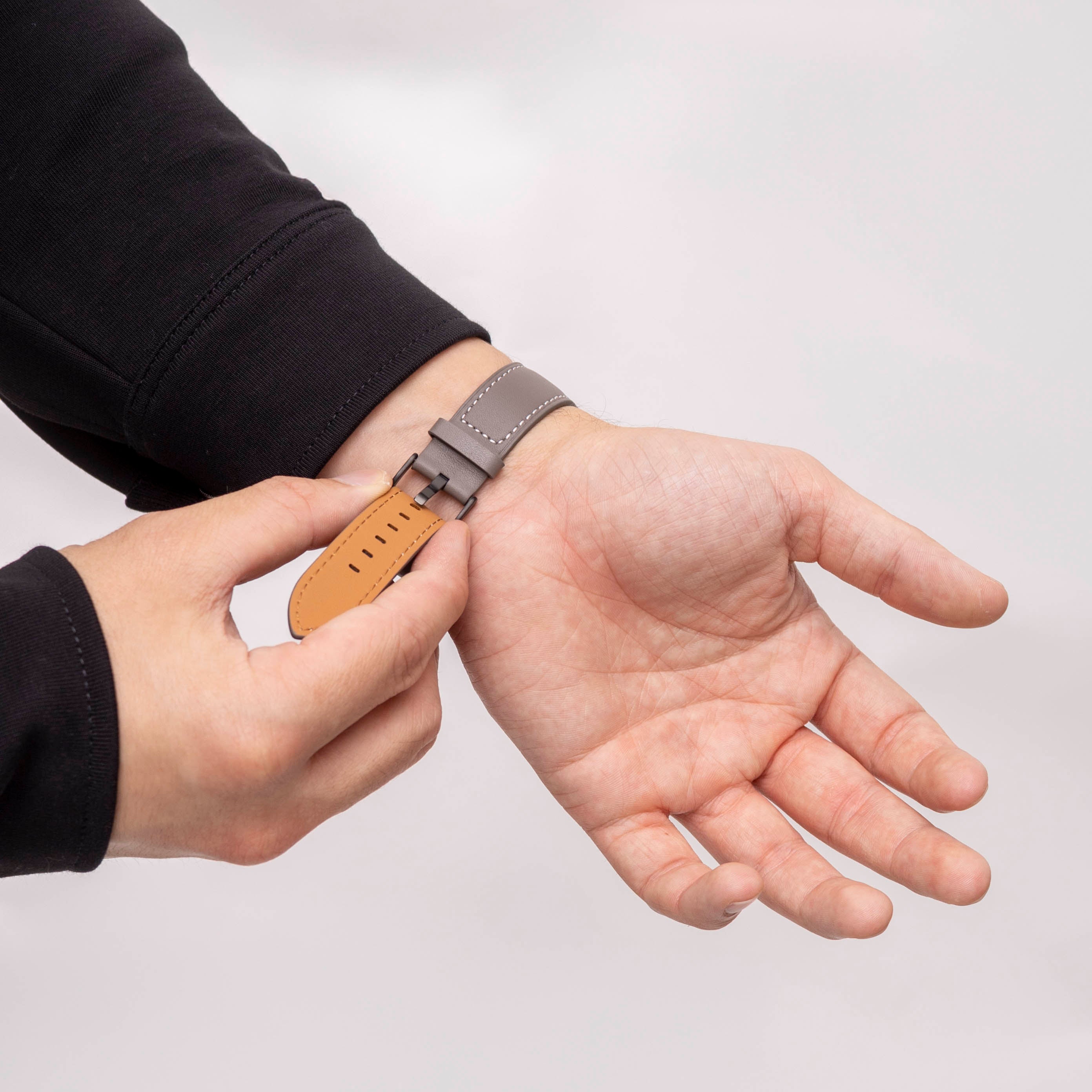 Samsung Galaxy Watch 8 Classic Premium Lederarmband (Grau)