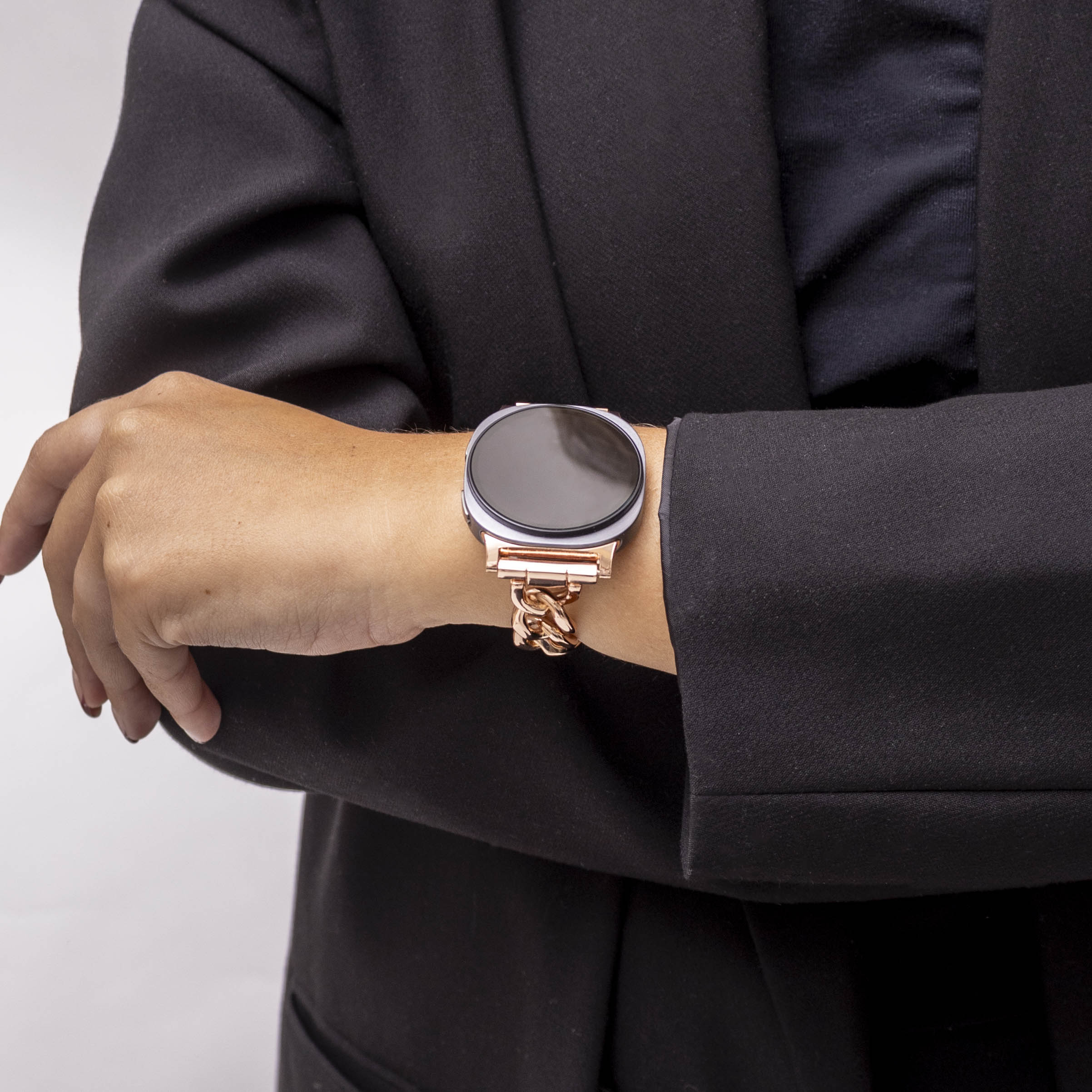 Samsung Galaxy Watch 8 - 44mm Stahl Gliederarmband (Roségold)