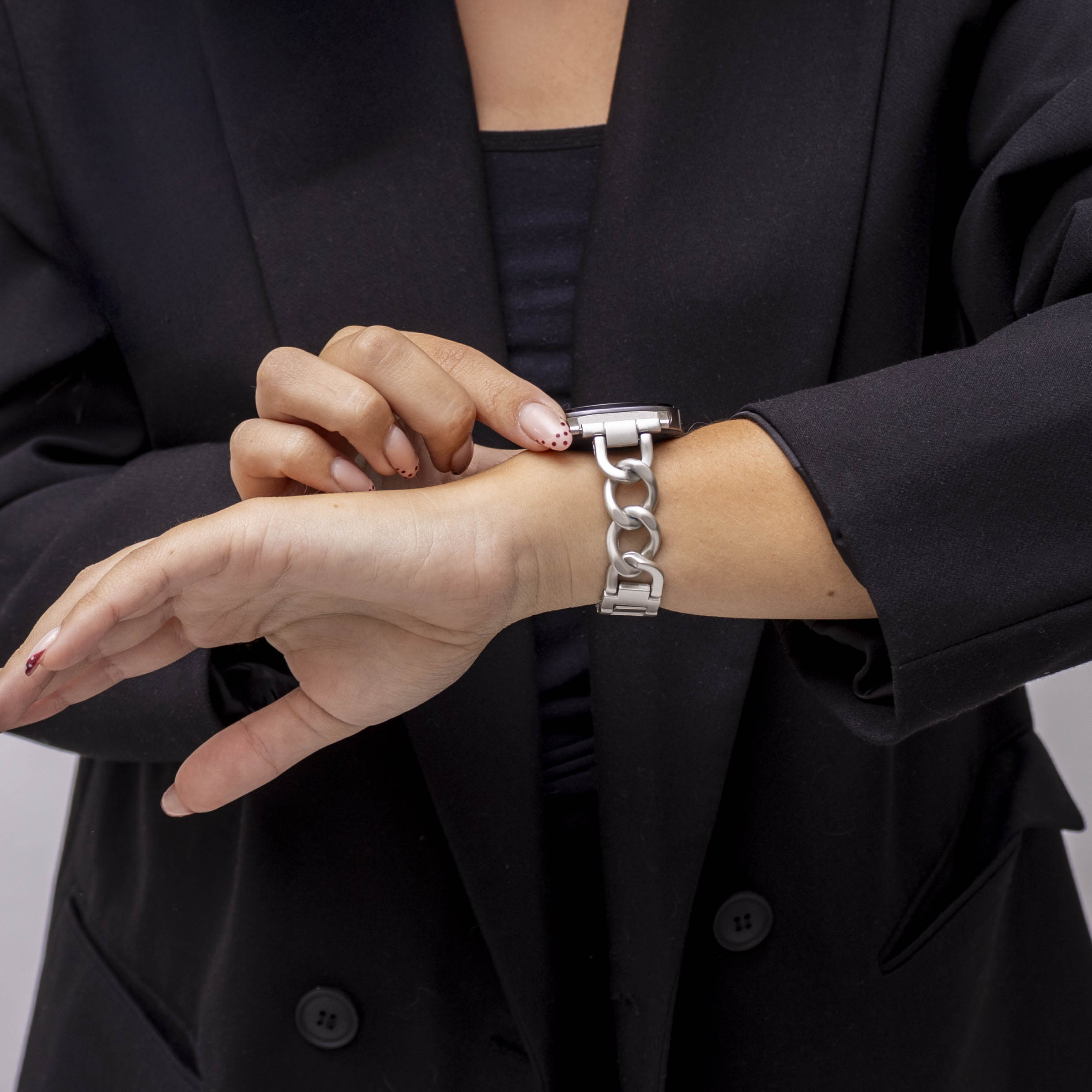 Samsung Galaxy Watch 8 - 44mm Steel Chain Strap (Starlight)