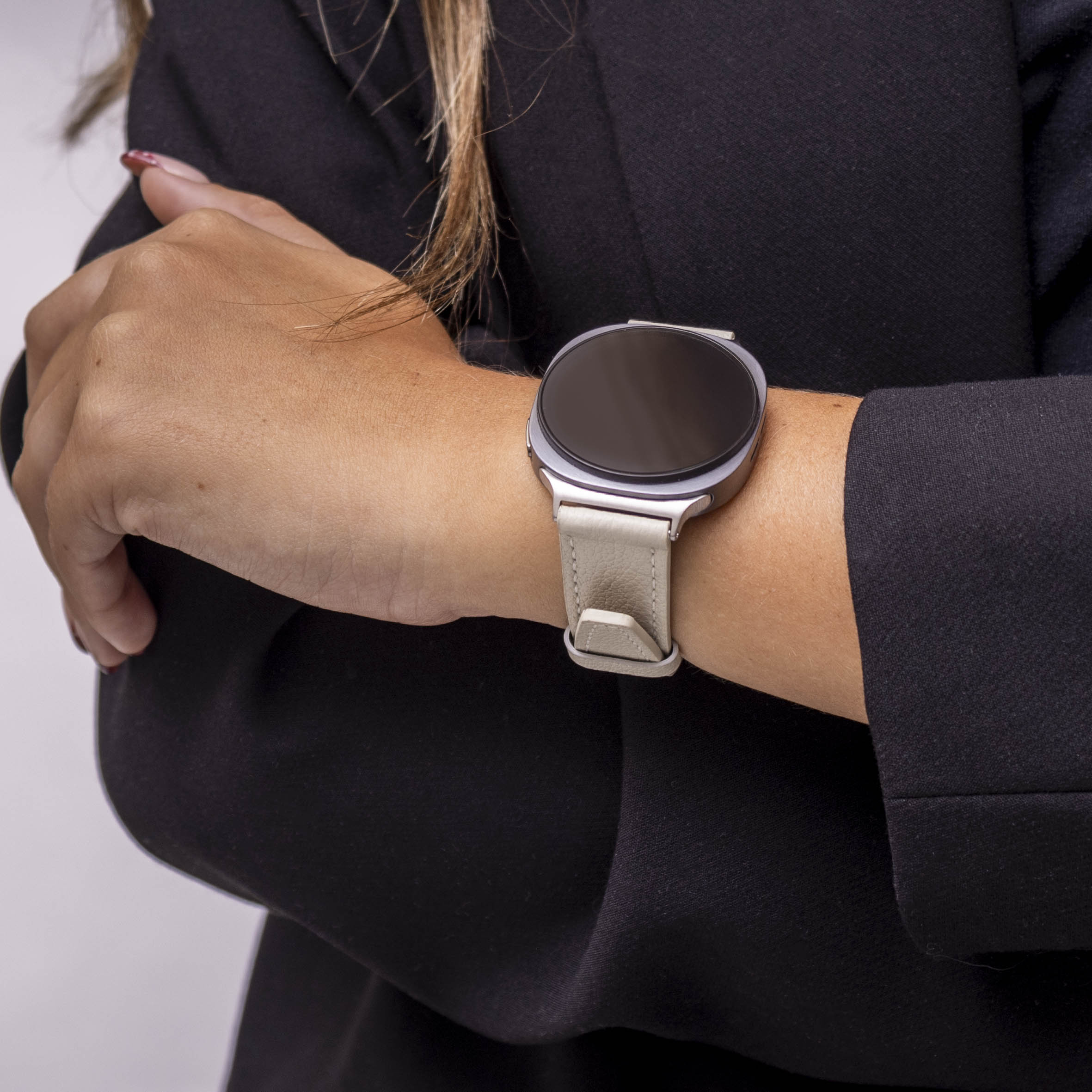 Bandz Samsung Galaxy Watch 8 Classic Lederarmband 'Deluxe' (Hell Beige)