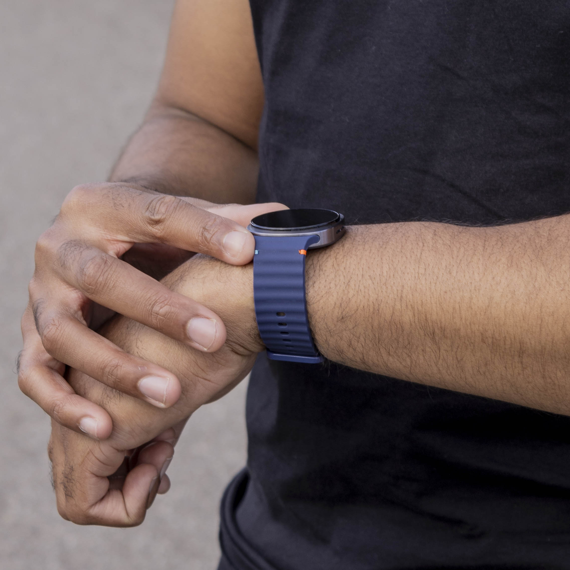 Samsung Galaxy Watch 8 - 40mm Wave Silikonarmband (Dunkel Blau)