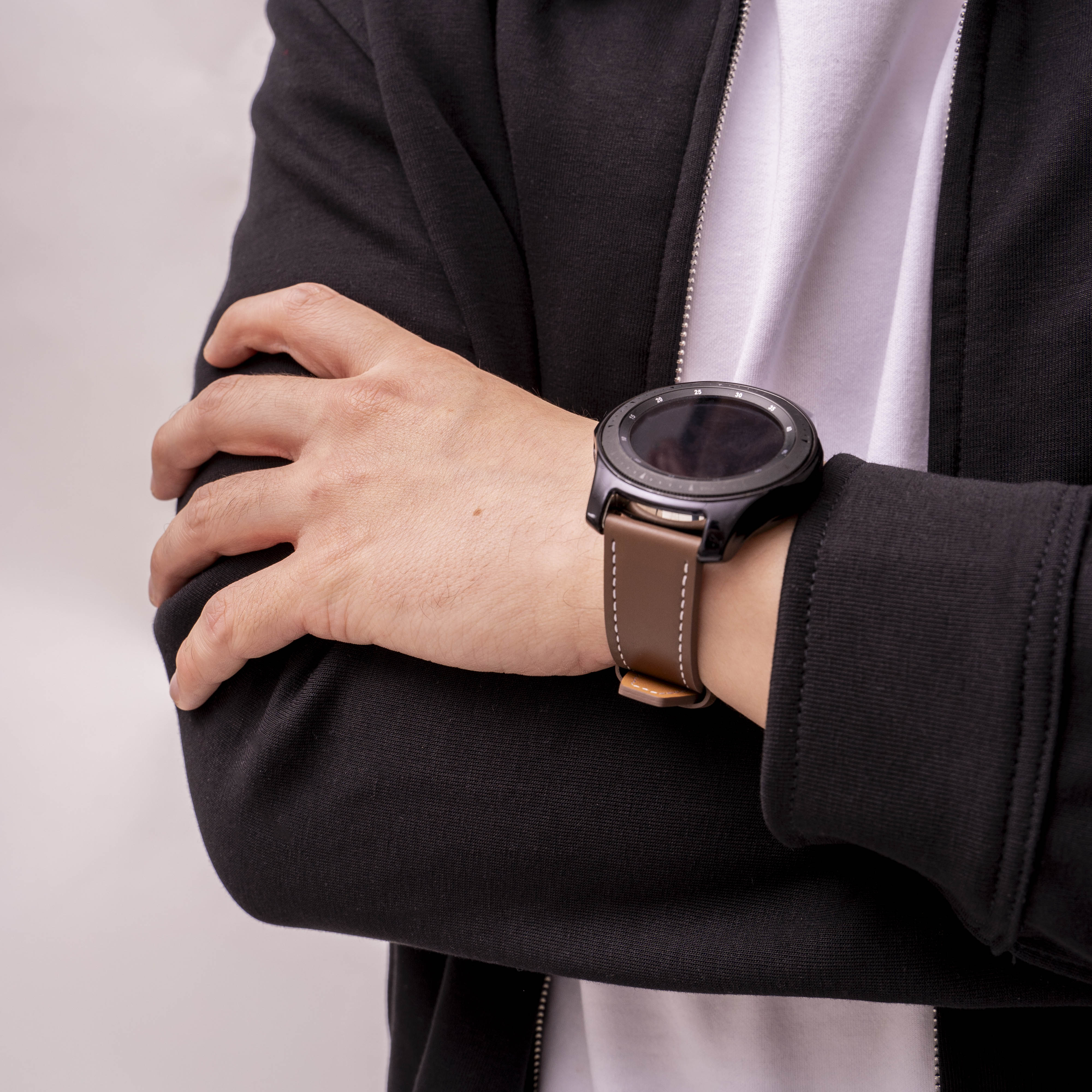 Huawei Watch 3 (pro) 'ein Push' Leder-Armband (dunkelbraun)