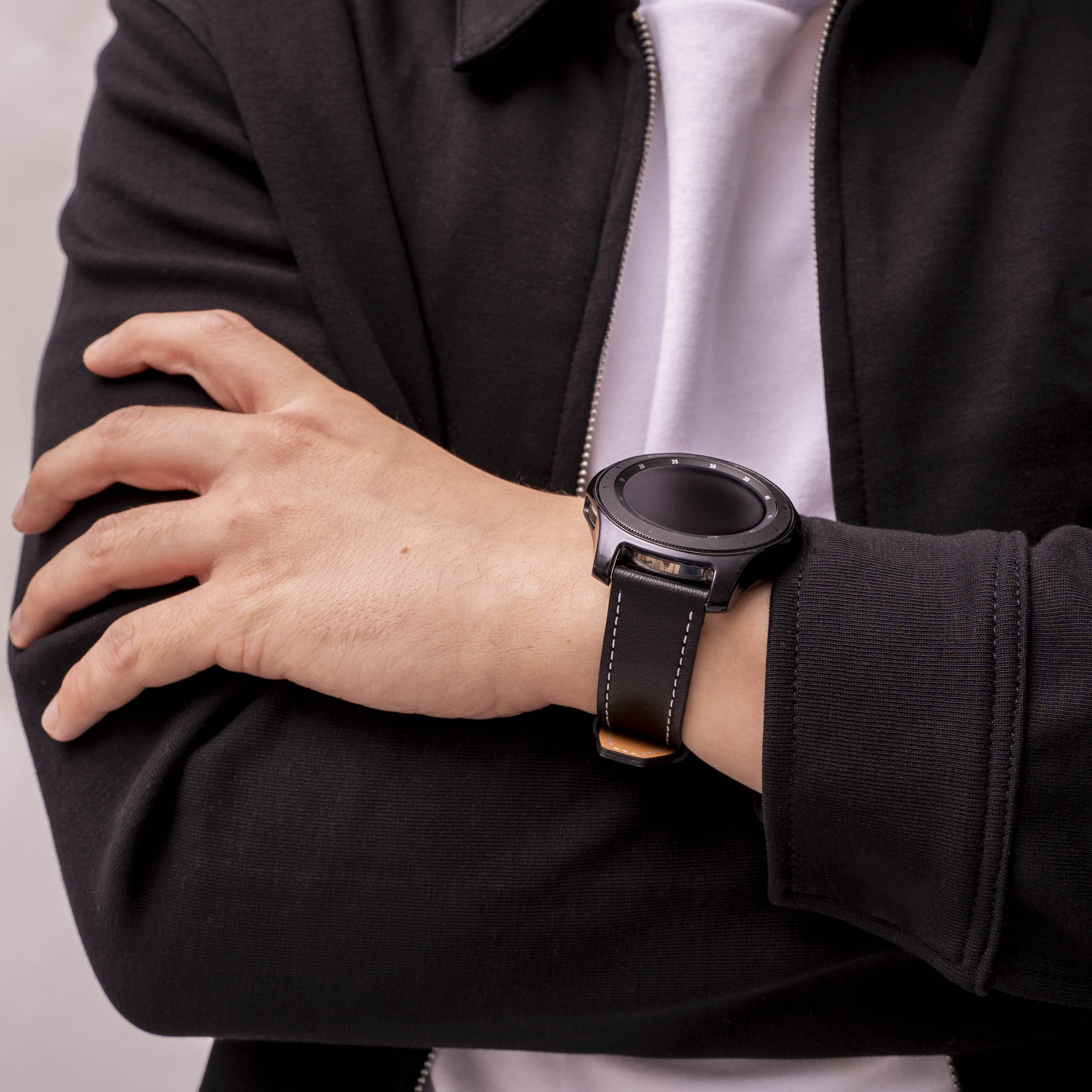 Xiaomi Watch 2 Pro 'One Push' Leather Strap (Black)